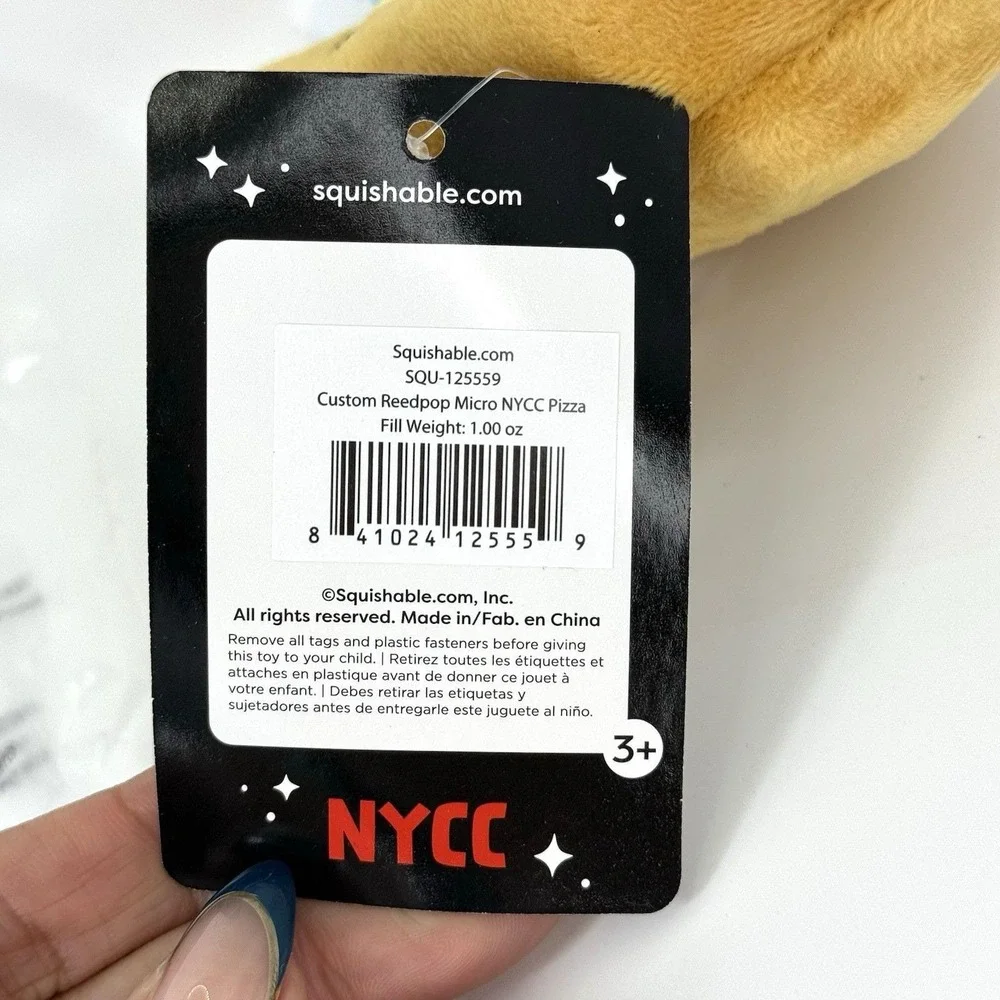 NYCC 2024 Squishable Pizza Slice Plush Keychain Limited Edition of 1200 NWT‎